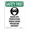 Signmission OSHA, Wear Eye Protection, 14in X 10in Rigid Plastic, 10" W, 14" H, Portrait, OS-SF-P-1014-V-11394 OS-SF-P-1014-V-11394 - alternate 1
